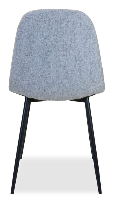 Chaise de salle à manger Jax en tissu de polyester et en métal - grise