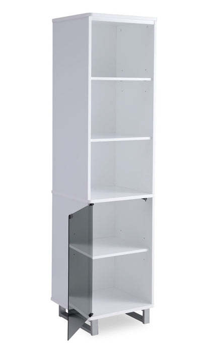 Meuble audio-vidéo moderne Ignatius 3 pièces avec foyer électrique et rangement pour téléviseurs jusqu’à 70 po - blanc