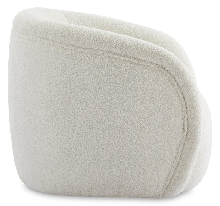 Fauteuil d’appoint courbé Solo de 31,1 po en tissu sherpa - crème glacée