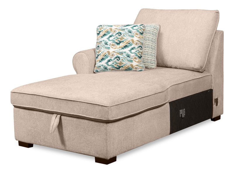 Sofa-lit sectionnel enveloppant de droite Haven de Scott Living 3 pièces en tissu de chenille avec rangement - taupe
