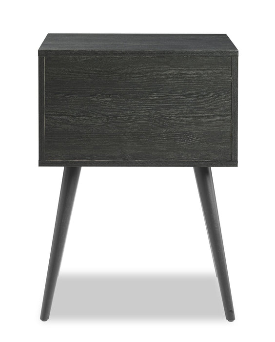 Table de nuit Mori de 18 po (l) x 25,75 po (H) à 2 tiroirs - noire
