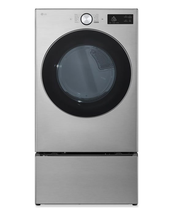 Sécheuse à gaz intelligente LG à chargement frontal de 7,4 pi3 avec AI Sensor DryMC - acier graphite - DLGX5801V