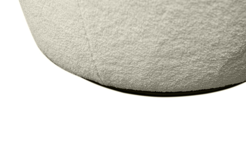 Fauteuil d’appoint pivotant courbé Ivie de 28,7 po en tissu de chenille bouclé - blanc