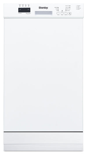 Lave-vaisselle encastré Danby de 18 po et de 51 dBA avec commandes à l’avant - blanc - DDW18D1EW