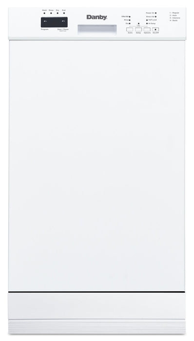 Lave-vaisselle encastré Danby de 18 po et de 51 dBA avec commandes à l’avant - blanc - DDW18D1EW