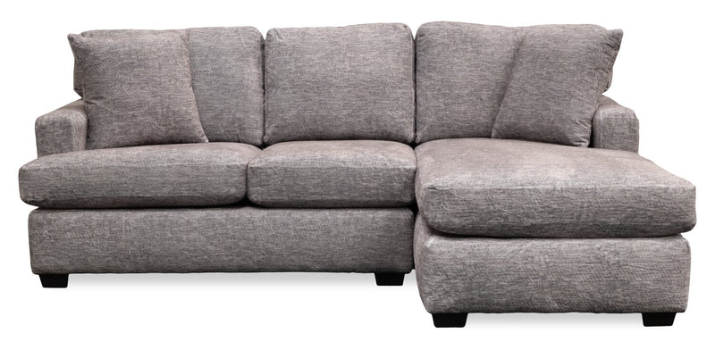 Sofa sectionnel de droite Luxe 3 pièces fabriqué au Canada en tissu avec coussins amovibles - gris colombe Zaftig