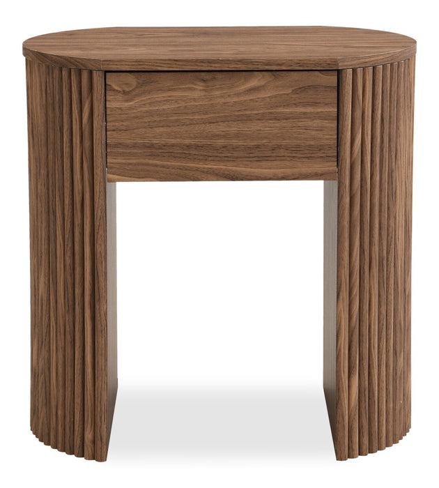 Table de bout Briggs de 21,65 po avec rangement - brune