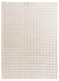 Carpette Dream Step à bulles en fausse fourrure ivoire avec mousse à mémoire de forme - 7 pi x 10 pi