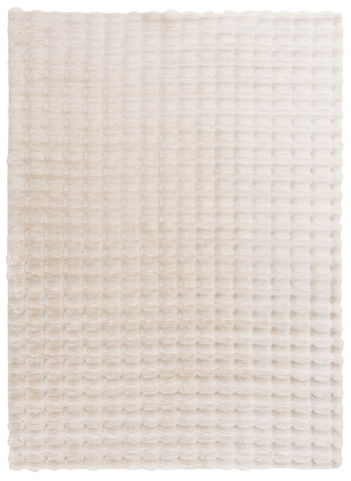 Carpette Dream Step à bulles en fausse fourrure ivoire avec mousse à mémoire de forme - 7 pi x 10 pi