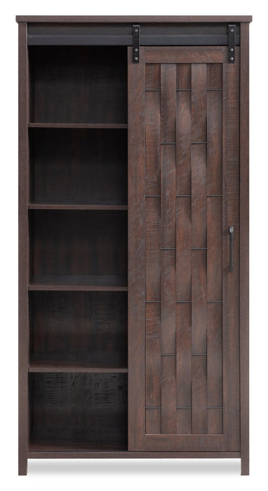 Armoire décorative de rangement Sienna de 33,5 po avec porte coulissante - chêne foncé
