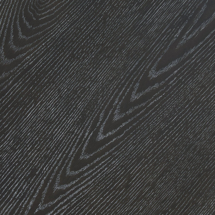 Table de bout ronde Declan moderne de 18 po avec tablette - noire