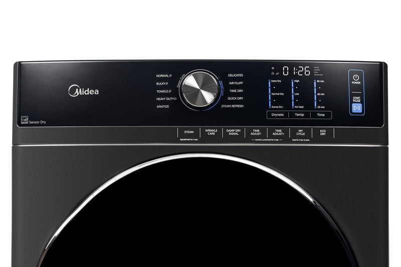 Sécheuse Midea de 8,0 pi3 avec culbutage et Steam Care - gris - MLHE52S7AGG