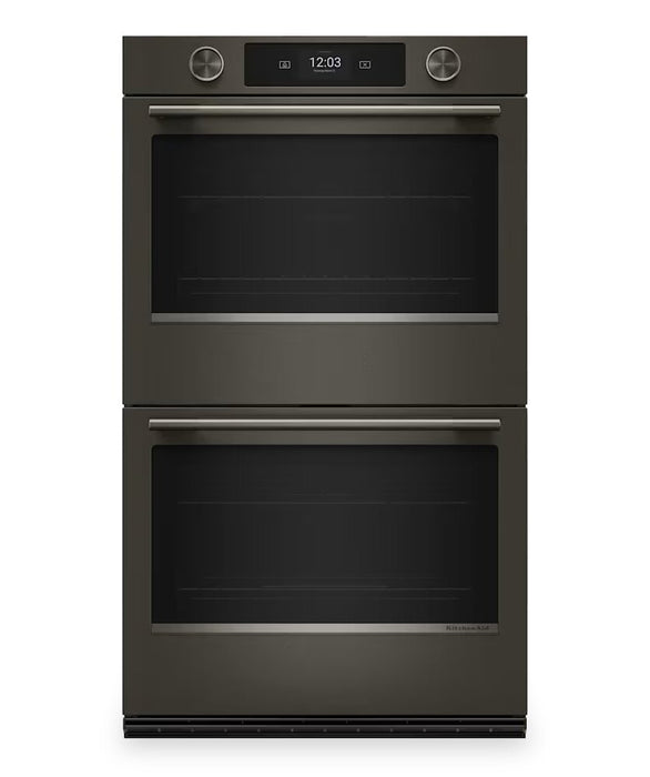 Four mural double intelligent électrique KitchenAid de 30 po avec caméra de cuisson intelligente – Black Ore - KOED930SBE