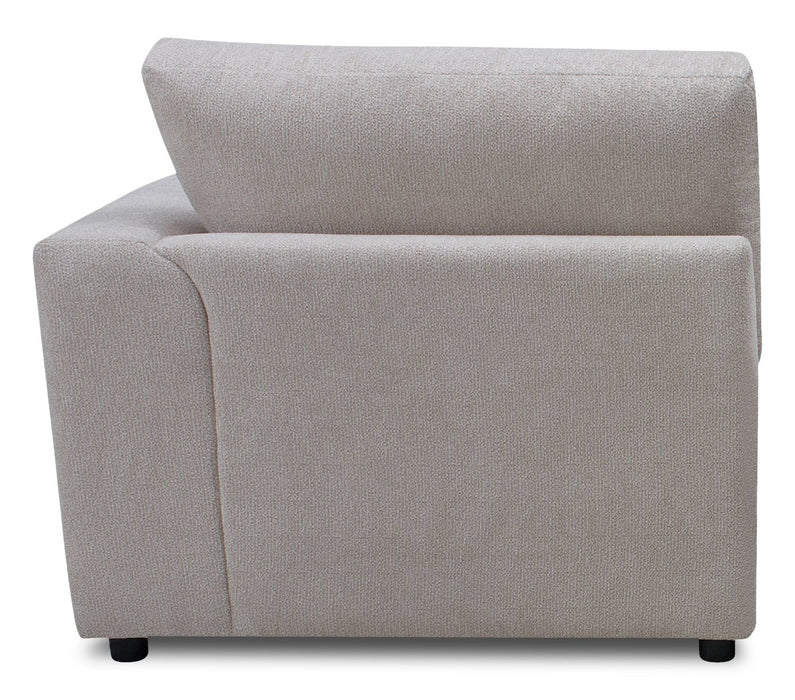 Fauteuil modulaire de droite Voyage en tissu avec coussins de dossier amovibles - beige