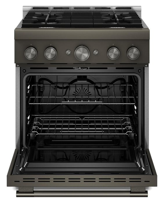 Cuisinière à gaz KitchenAid de 4,1 pi3 avec mode de friture à air sans préchauffage - minerai noir - KFGS930SBE