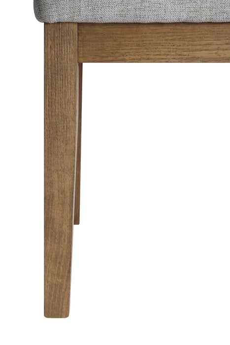 Chaise de salle à manger Lotus en tissu de polyester et bois avec dossier à lattes - naturelle