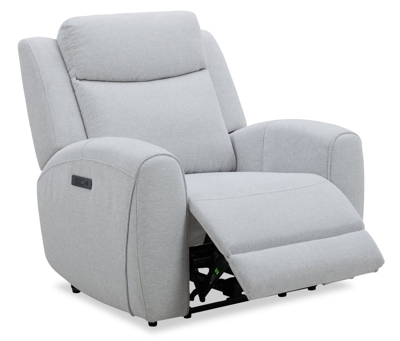 Fauteuil à inclinaison électrique Reign de 41,25 po en tissu avec port USB - gris pierre Bronco