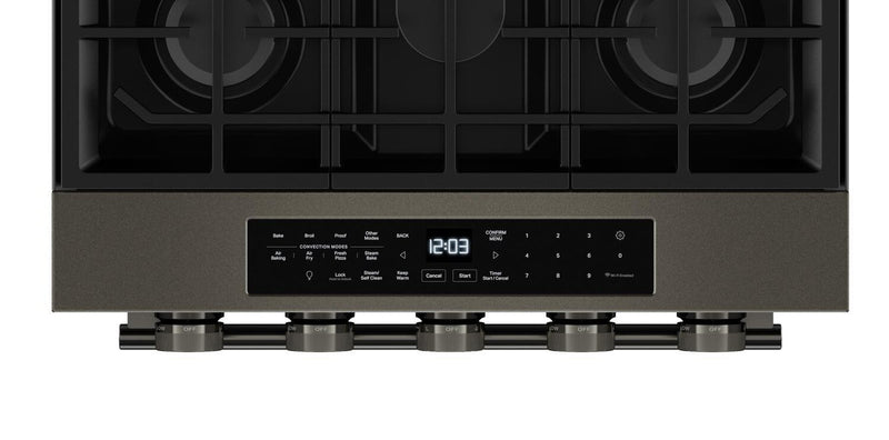 Cuisinière à gaz encastrée KitchenAid de 5,0 pi³ et de 30 po avec modes à convection - minerai noir - KSGS530SBE