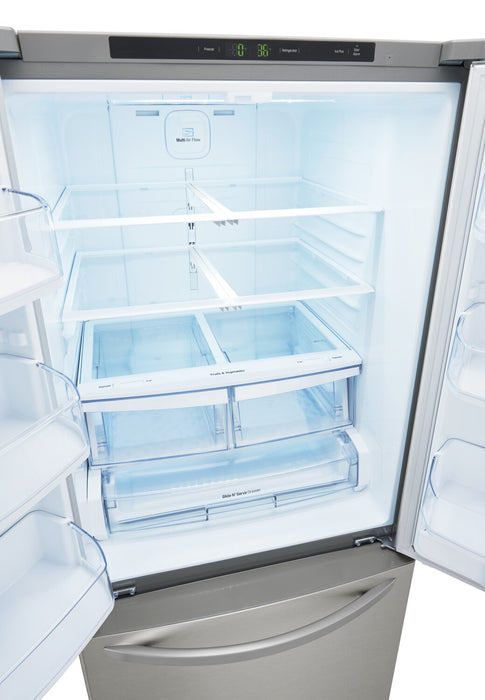 Réfrigérateur LG de 21,8 pi3 et de 30 po de profondeur standard à portes françaises - acier inoxydable - LFCS22520S 