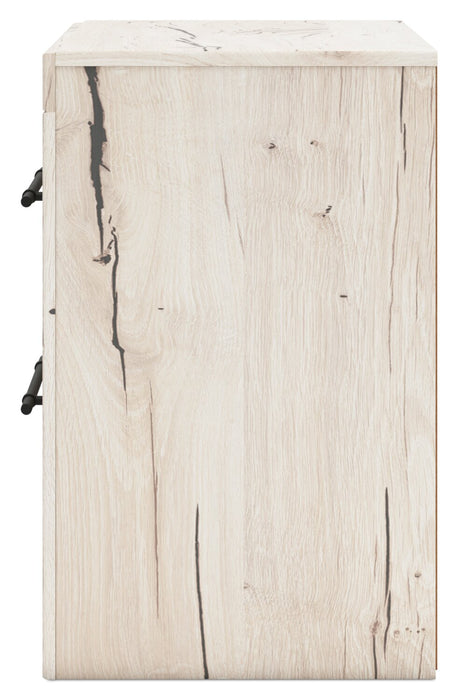 Table de nuit Derekson de 21,7 po (L) x 24,3 po (H) à 2 tiroirs avec ports USB - blanc rustique