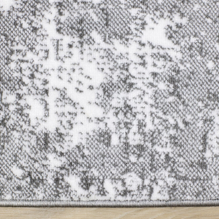 Carpette lavable Fresh grise et blanche à effet vieilli - 2 pi 0 po x 6 pi 7 po