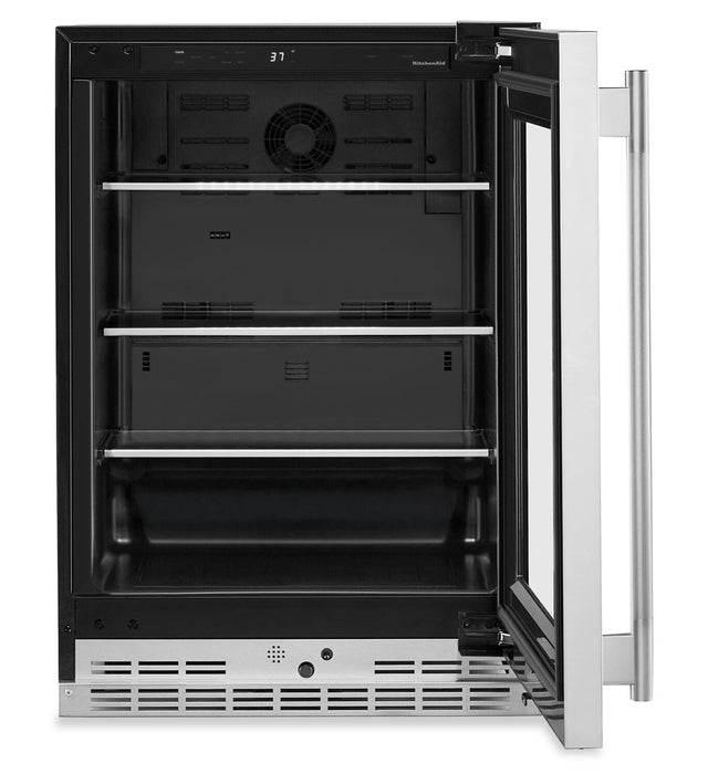 Réfrigérateur KitchenAid de 24 po sous le comptoir avec touches métalliques - acier inoxydable PrintShieldMC - KURL524SPS