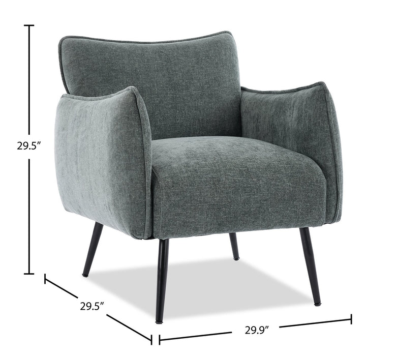 Fauteuil d’appoint Arlo de 29,5 po en tissu d’apparence lin - vert