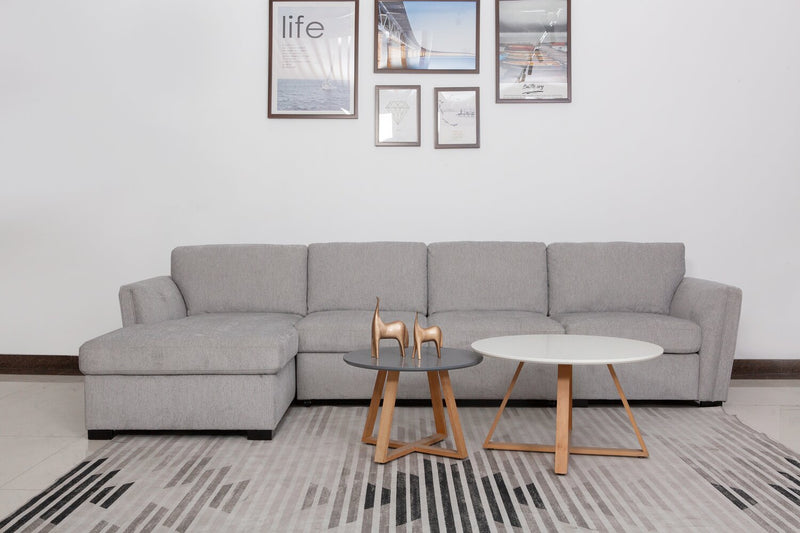 Sofa sectionnel de gauche Vault 3 pièces avec causeuse-lit, fauteuil long de rangement et fauteuil de rangement - gris