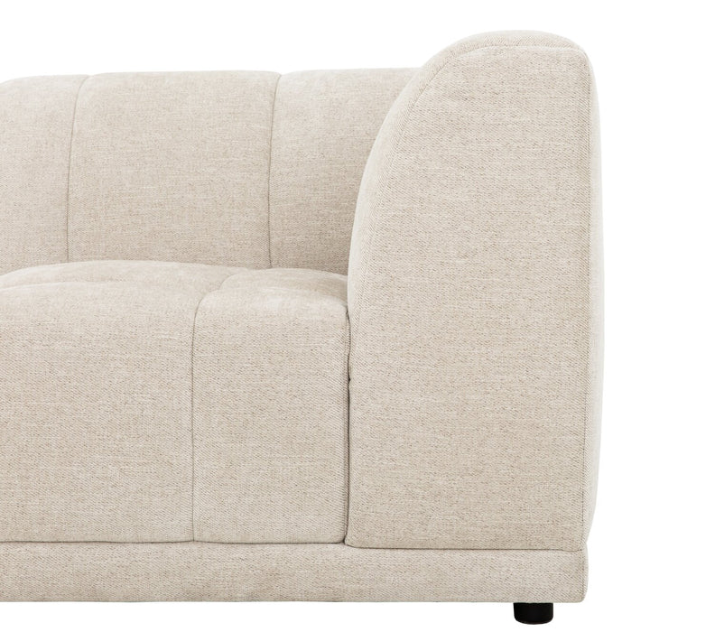Causeuse modulaire Oaklyn Kort & Co. de 77 po en tissu avec coussins de siège capitonnés - beige