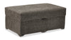 Pouf de rangement Lennox de 40 po fabriqué au Canada en tissu de chenille - gris