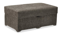 Pouf de rangement Lennox de 40 po fabriqué au Canada en tissu de chenille - gris