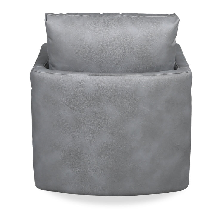 Fauteuil d’appoint pivotant Ever de 28 po en tissu d’apparence cuir - gris