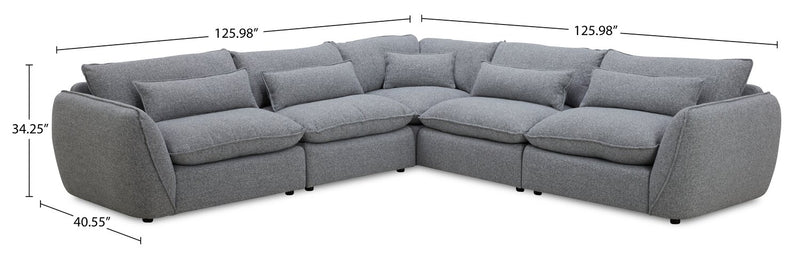 Sofa sectionnel Monaco 5 pièces - gris