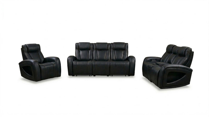 Fauteuil à inclinaison électrique Titan de Shaquille O’Neal Home de 42 po en cuir véritable avec confort Shaq-o-pedic - noir