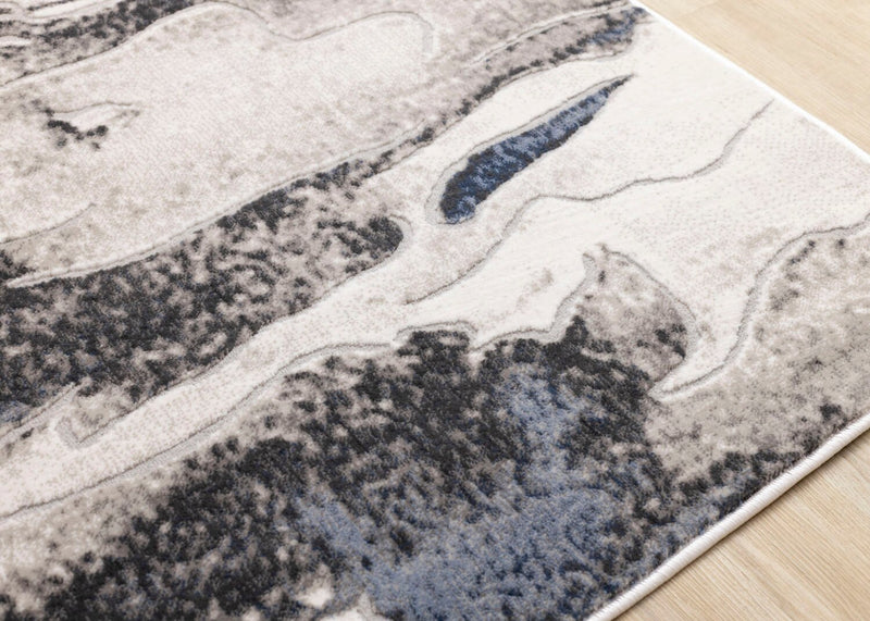 Carpette Linnie gris et bleu - 7 pi 10 po x 10 pi 6 po