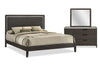 Ensemble de chambre à coucher Sable gris foncé 5 pièces avec lit, commode et miroir - format très grand lit