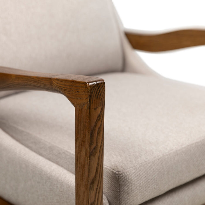 Fauteuil d’appoint Echo 27,95 po en tissu avec accoudoirs et pattes en bois - beige