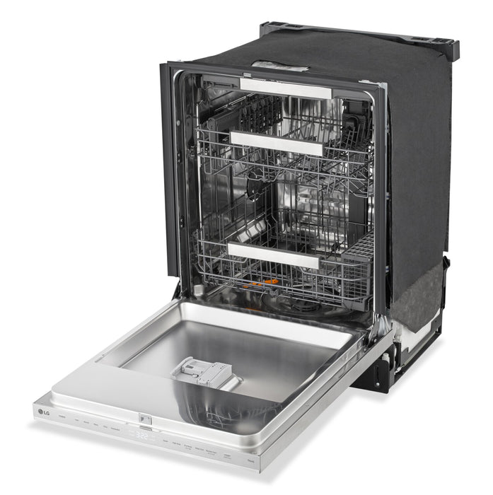 Lave-vaisselle encastré LG à 44 dBA de 24 po avec commandes sur le dessus et QuadWashMD Pro - acier inoxydable - LDNPM654S