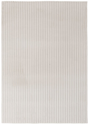 Carpette Channel en fausse fourrure ivoire avec revers en mousse à mémoire de forme - 5 pi x 7 pi