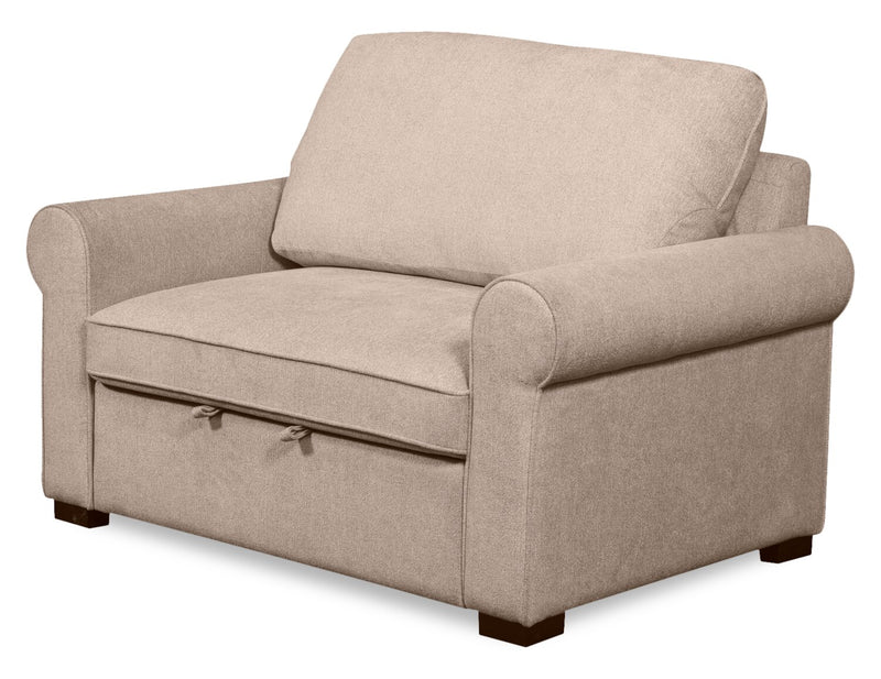 Fauteuil-lit convertible Haven de Scott Living de 55 po en tissu de chenille avec pattes en bois - taupe