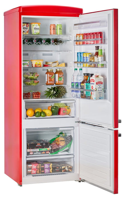 Réfrigérateur Classic Rétro d’Unique de 28 po et de 17 pi3 à congélateur inférieur - rouge - UNQ-455L R AC