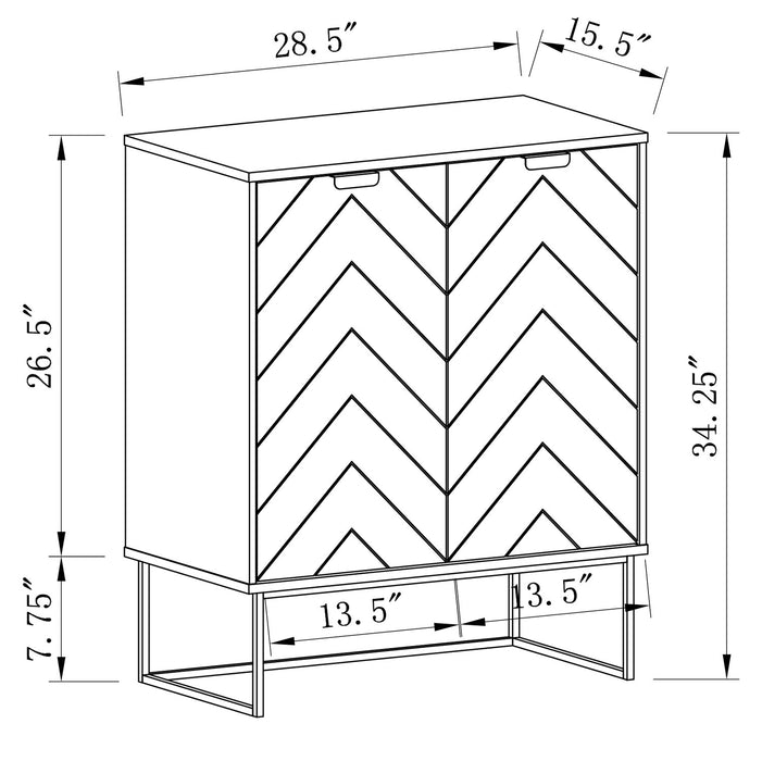 Armoire décorative Lottie de 28,5 po à 2 portes - blanc lustré