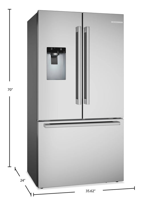 Réfrigérateur Bosch de 21,6 pi³ à portes françaises à congélateur inférieur - Acier inoxydable - B36CD52SNS