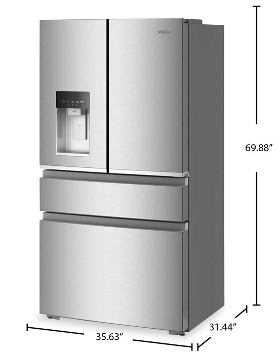 Réfrigérateur Whirlpool de 22 pi3 et de 36 po de profondeur comptoir véritable à portes françaises - acier inoxydable - WRMC5036RZ