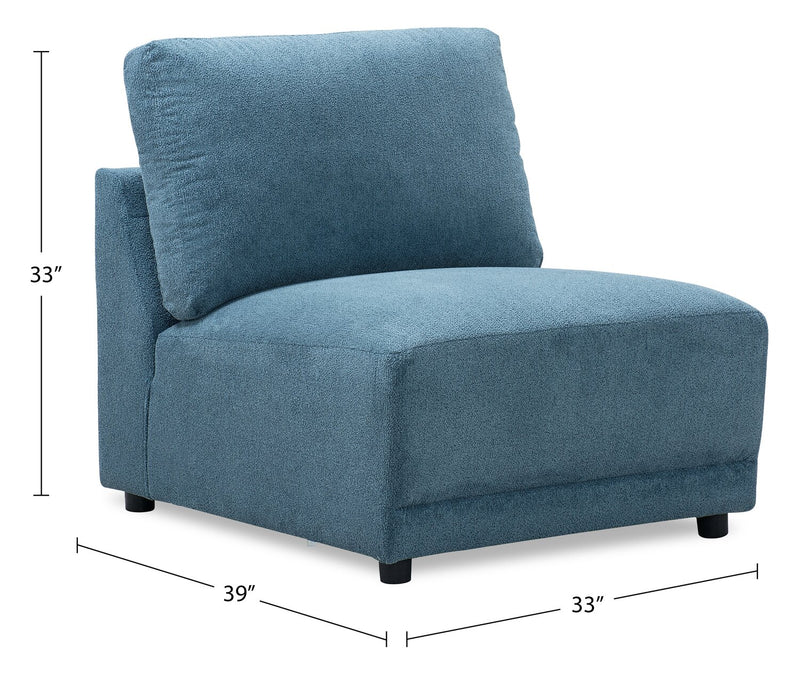 Fauteuil sans accoudoirs modulaire Voyage en tissu avec coussins de dossier amovibles - bleu