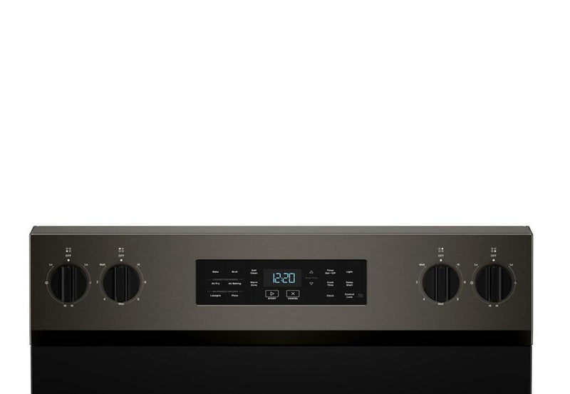 Cuisinière électrique Whirlpool de 5,3 pi3 avec cuisson à air – noir sur acier inoxydable - YWFES5730SV