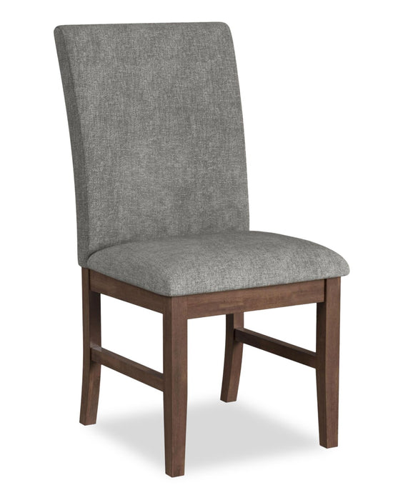 Ensemble de salle à manger Rain 5 pièces avec table de 72 po (L) et 4 chaises grises - gris et brun