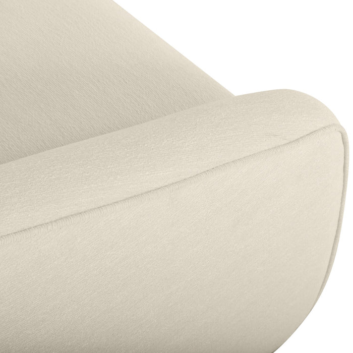 Fauteuil d’appoint pivotant Rio de 34,5 po en tissu de chenille - blanc ivoire