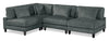 Sofa sectionnel modulaire sans accoudoirs Lounge 4 pièces en chenille - gris