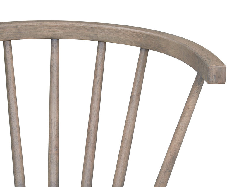 Chaise de salle à manger Remi avec dossier à barreaux en forme de fuseau courbé - brune